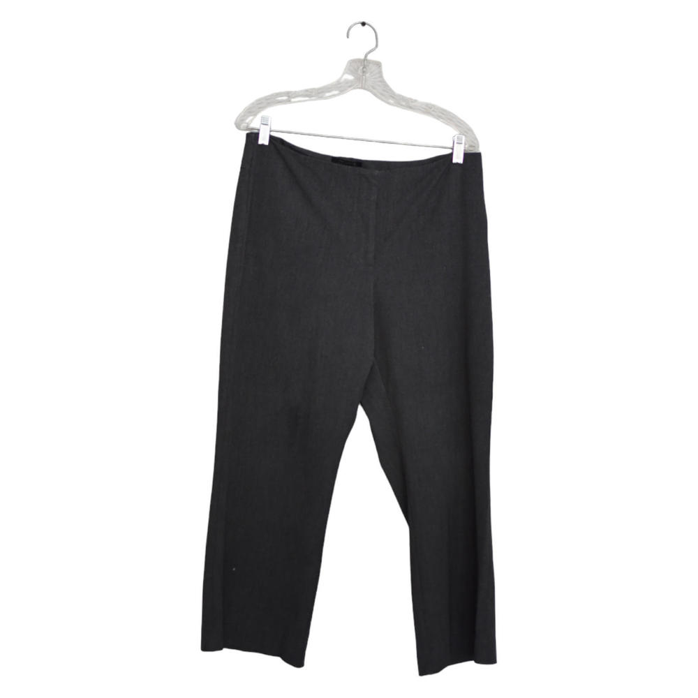 The Limited Stretch Womens Gray Dress Pants Side Zip Flat Front Mid Rise Size 12